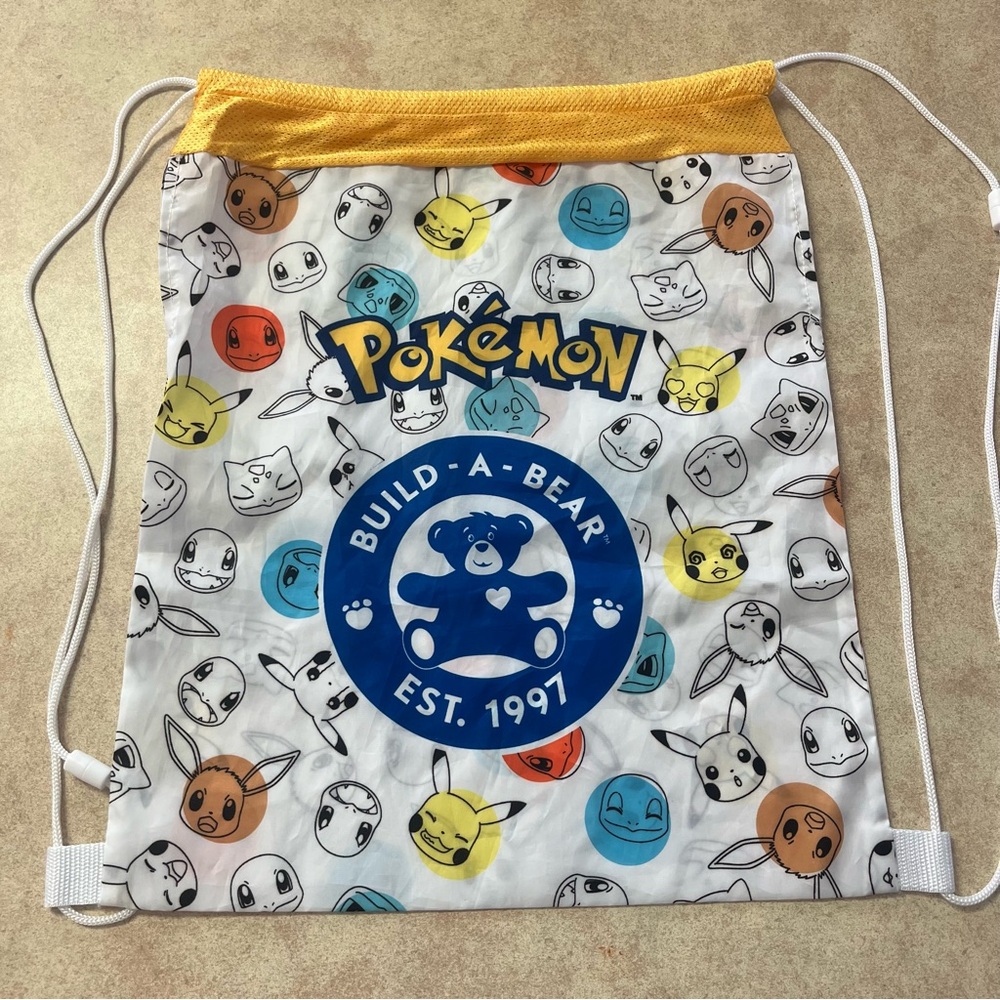 BAB Build A Bear Pokemon Cinch Backpack String Carrier Bag